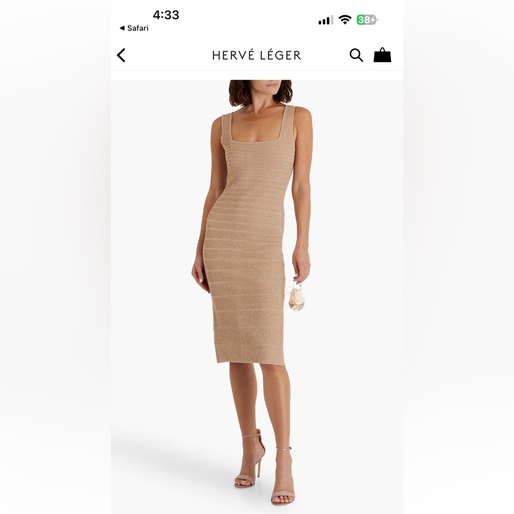 Herve Leger metallic bandage dress size small